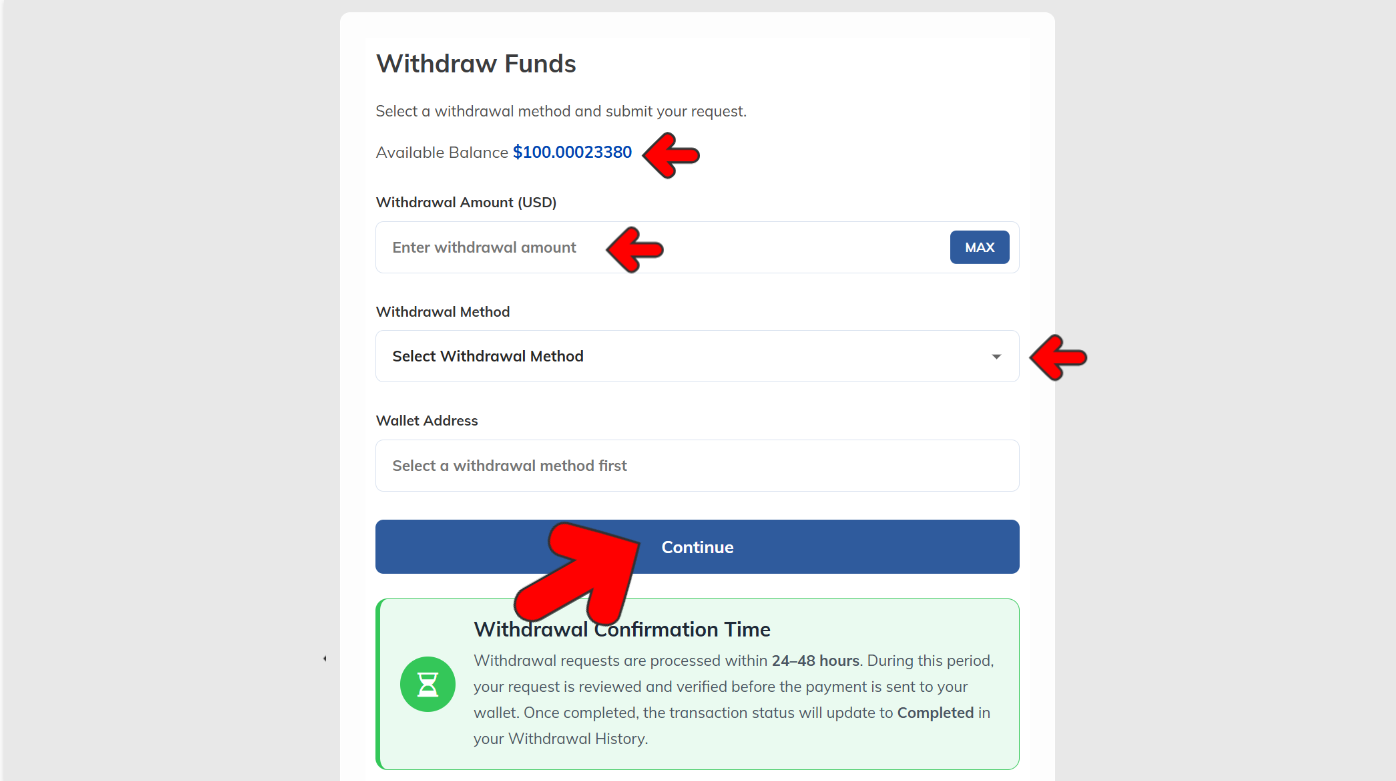 Withdraw Your Earnings